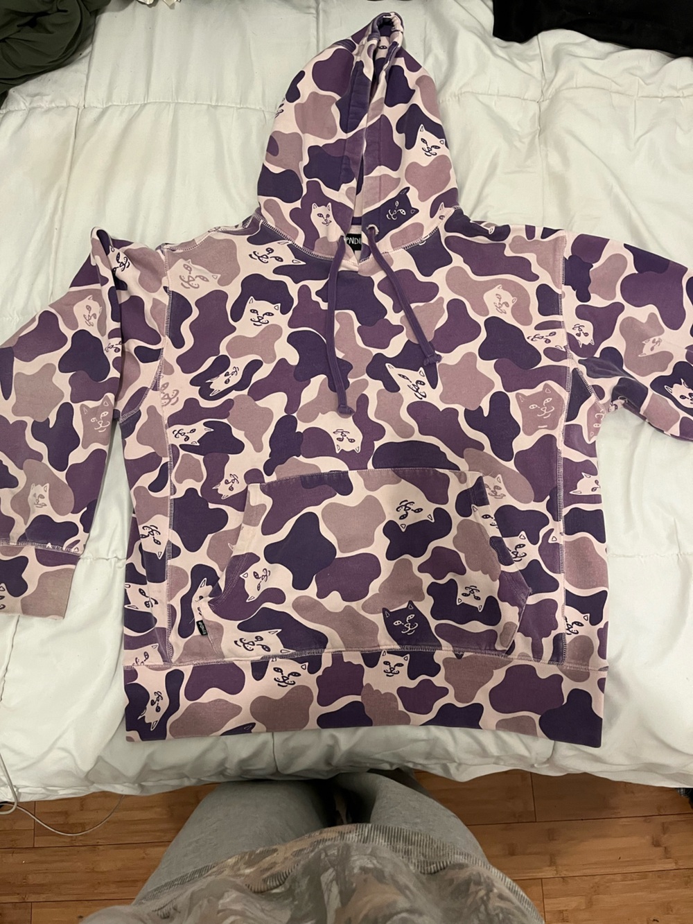 Ripndip Purple and Pink Camo Cat Hoodie